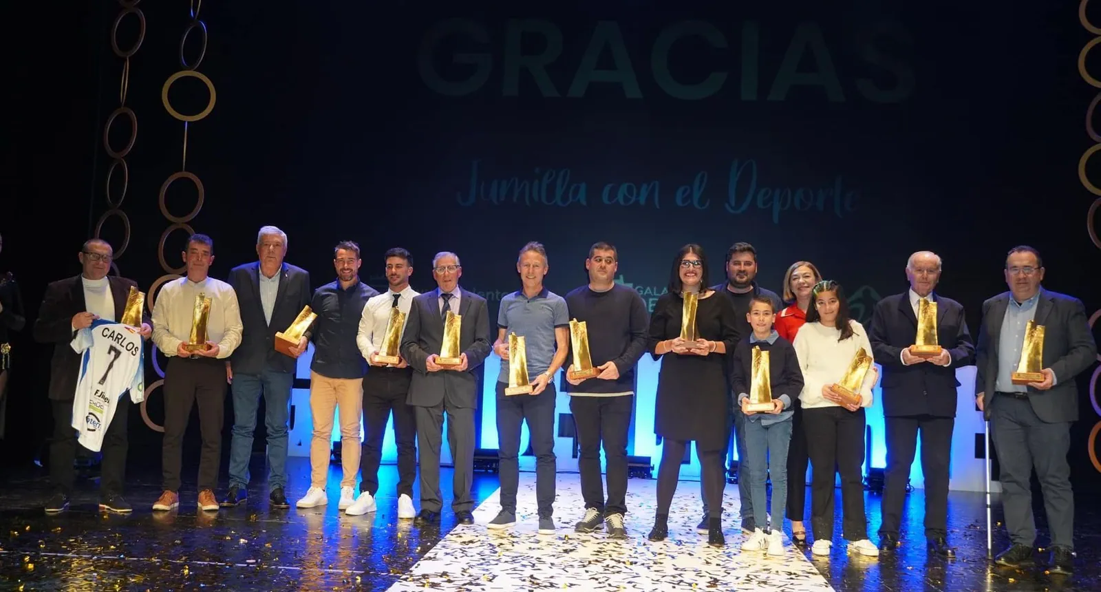 Premiados en el escenario de la Gala del Deporte de Jumilla 2024